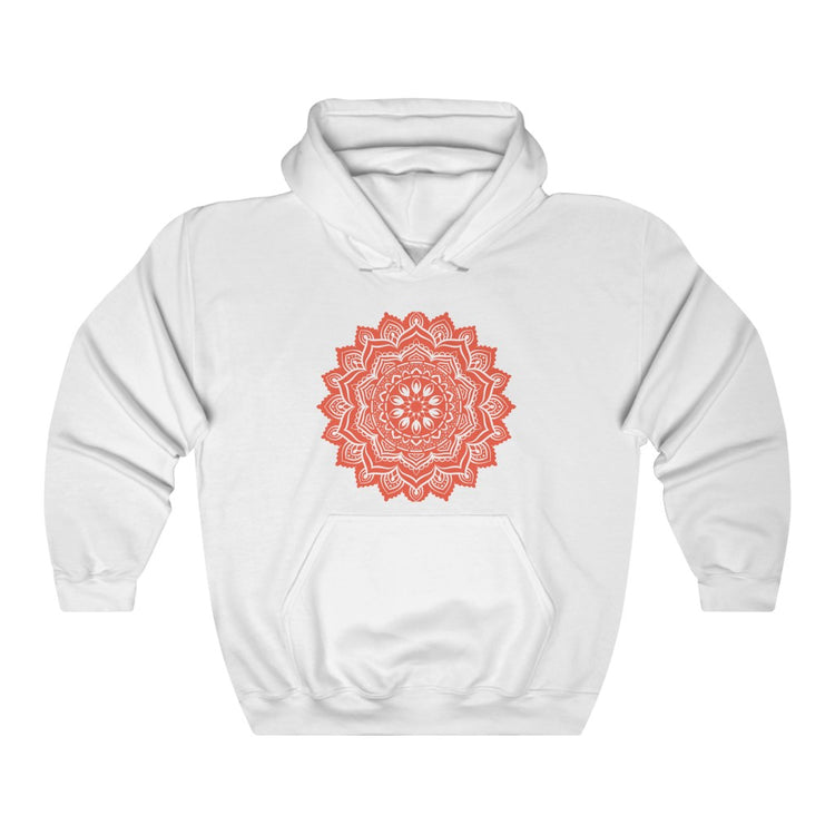 Hooded Sweatshirt Unisex Mandala Orange