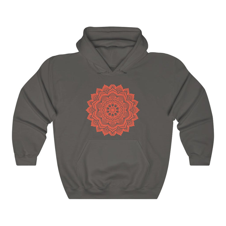 Hooded Sweatshirt Unisex Mandala Orange