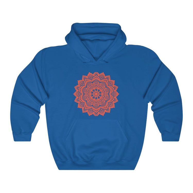 Hooded Sweatshirt Unisex Mandala Orange