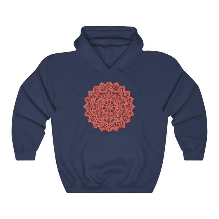 Hooded Sweatshirt Unisex Mandala Orange