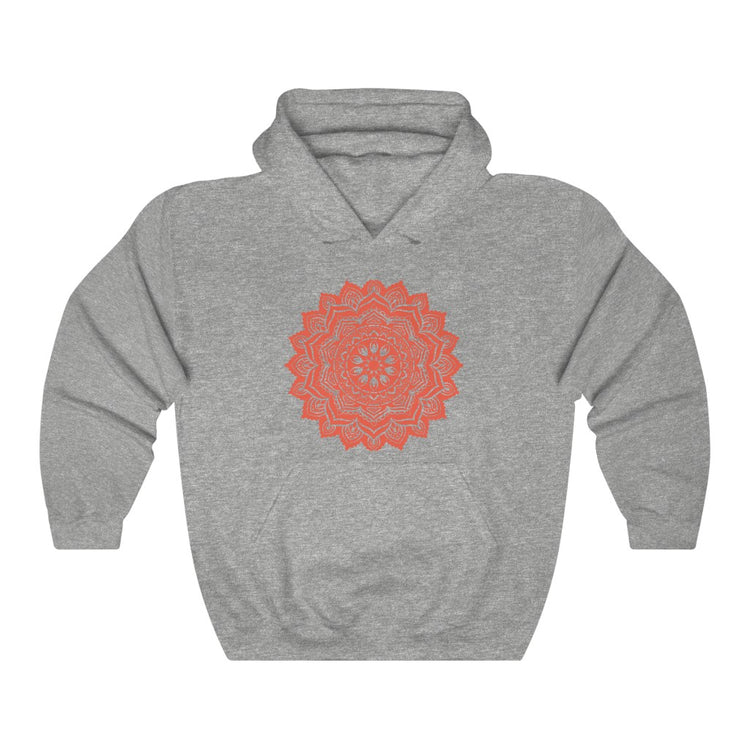 Hooded Sweatshirt Unisex Mandala Orange
