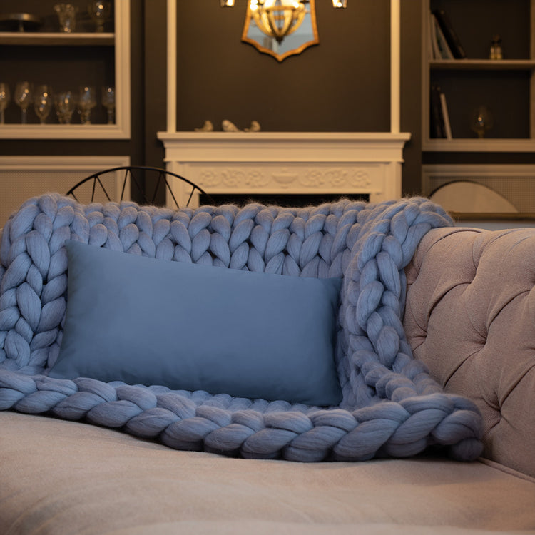 Blue Mandala Throw Pillow
