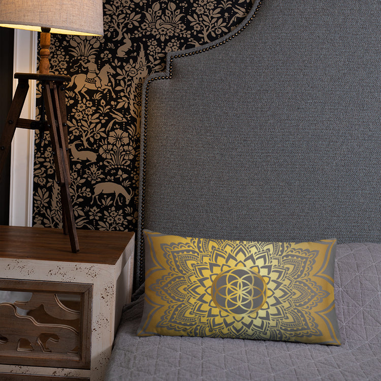 Grey Mandala Throw Pillow