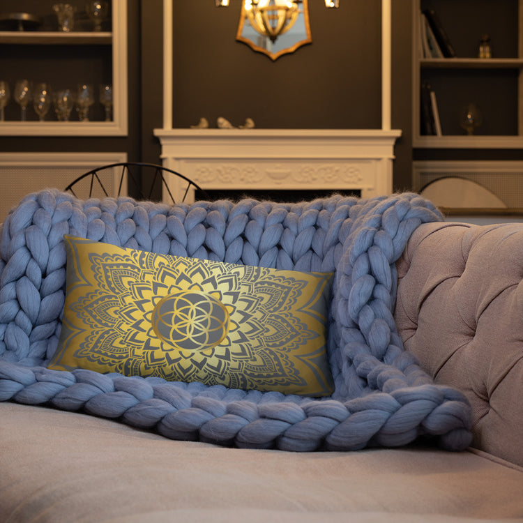 Grey Mandala Throw Pillow