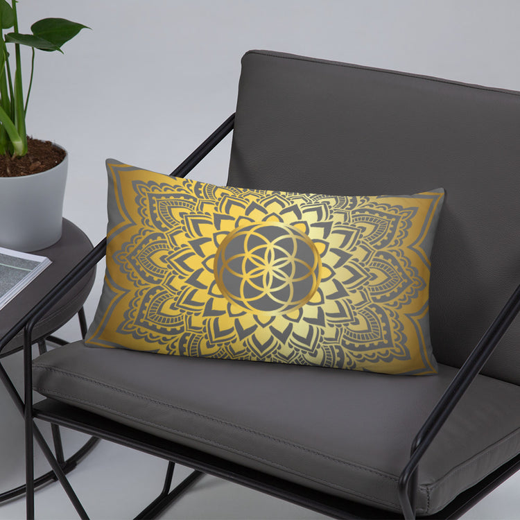 Grey Mandala Throw Pillow