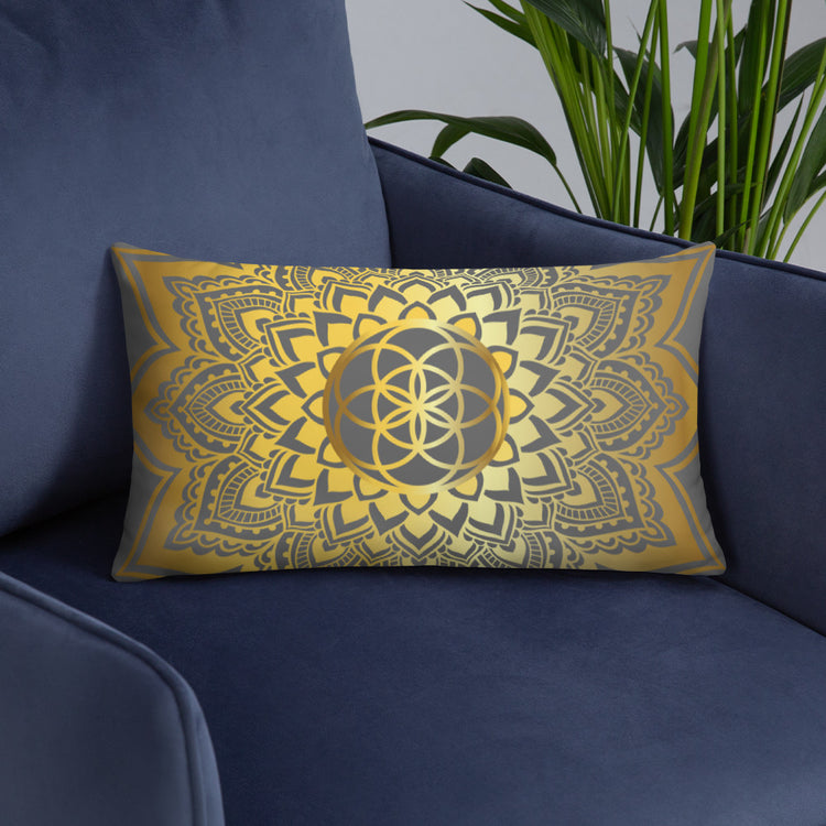 Grey Mandala Throw Pillow