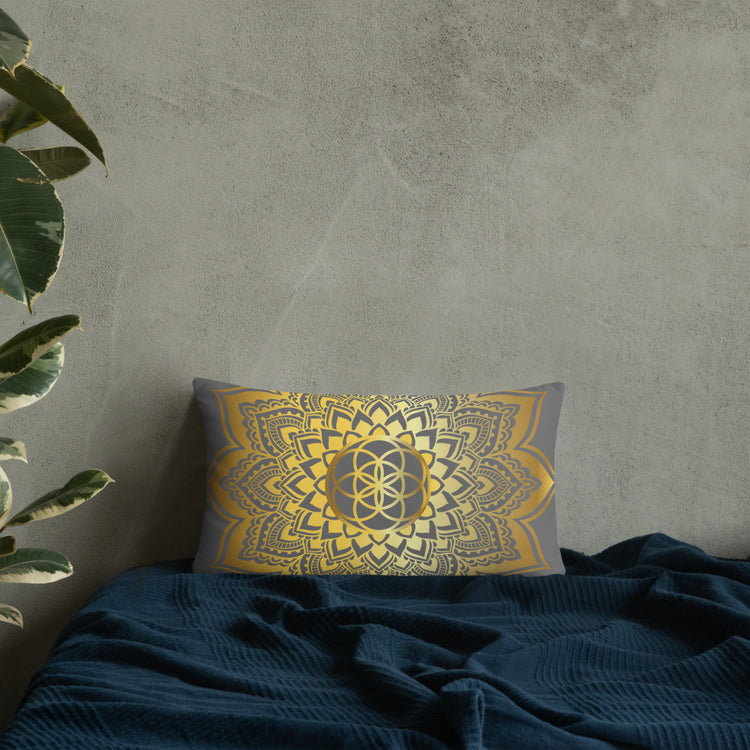 Grey Mandala Throw Pillow