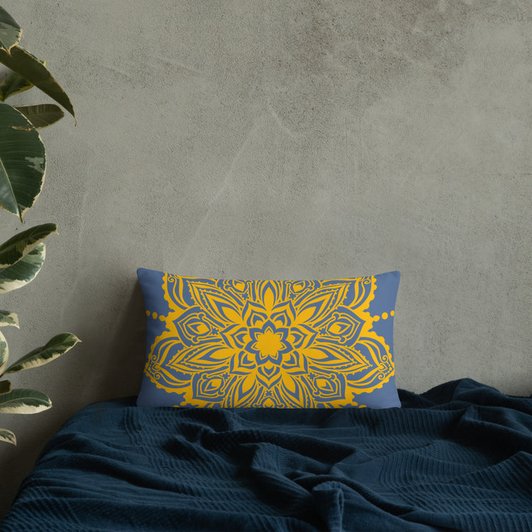 Blue Mandala Throw Pillow