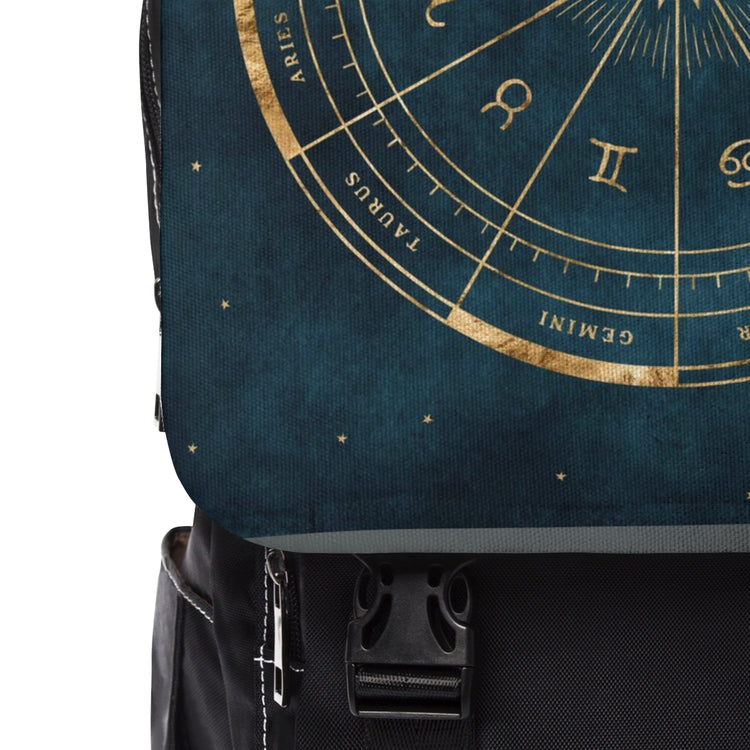 Zodiac Wheel Unisex Casual Shoulder Backpack