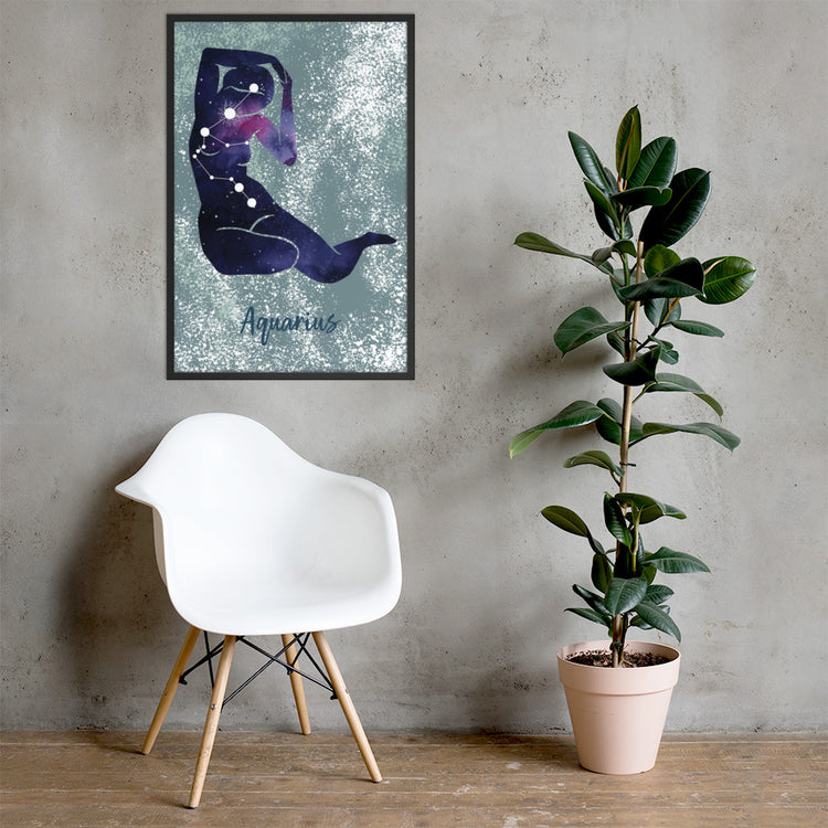 Zodiac Aquarius Framed poster