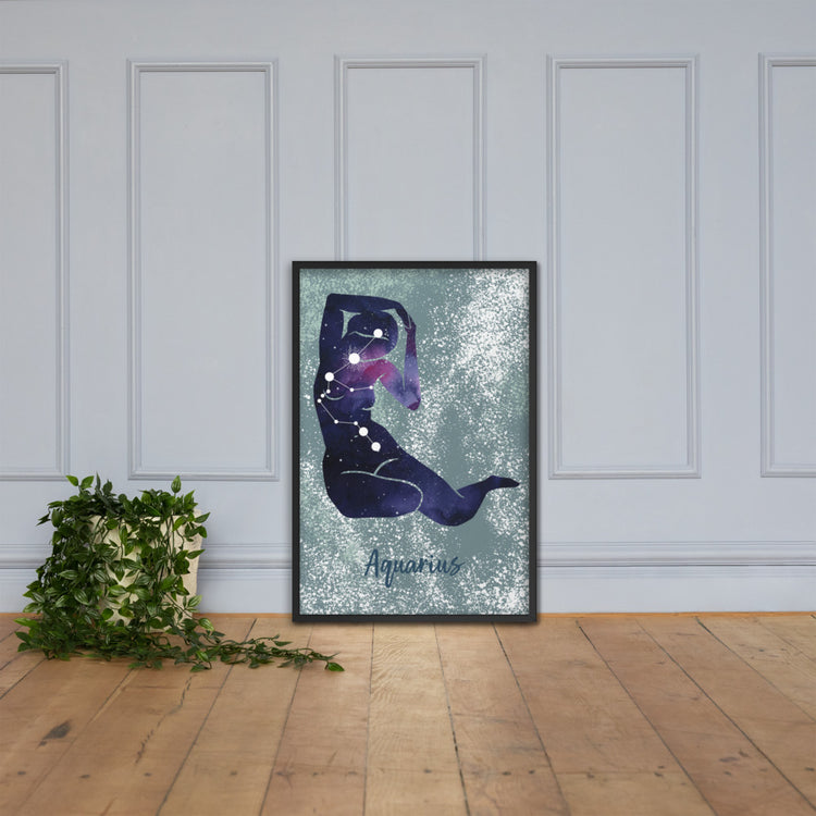 Zodiac Aquarius Framed poster