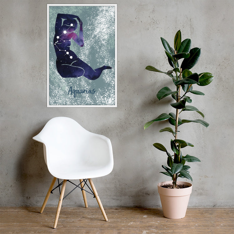 Zodiac Aquarius Framed poster