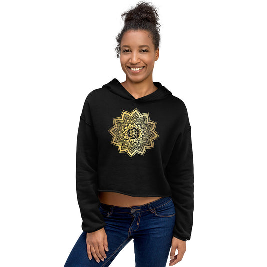 Crop Hoodie Gold Mandala