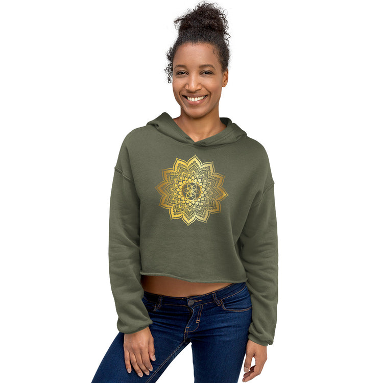 Crop Hoodie Gold Mandala