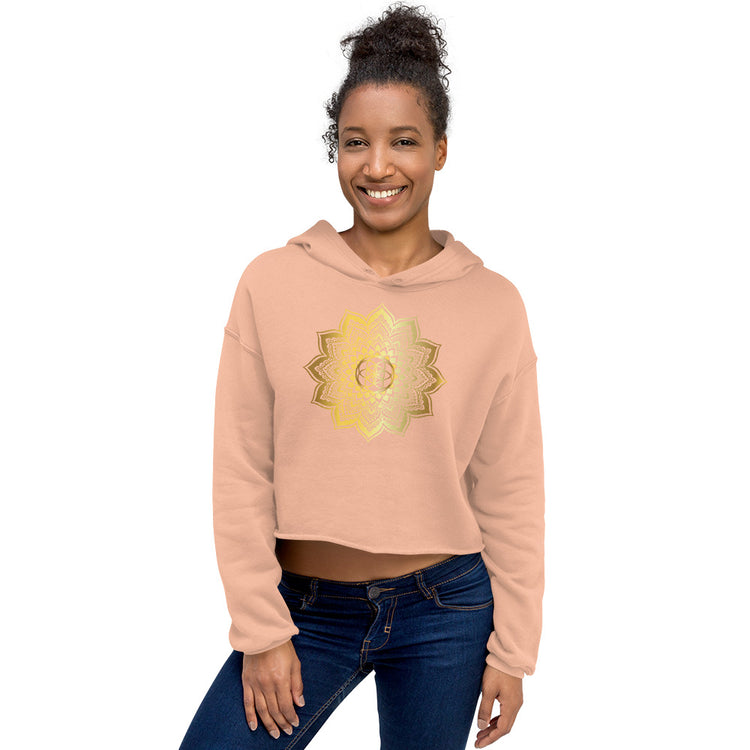 Crop Hoodie Gold Mandala
