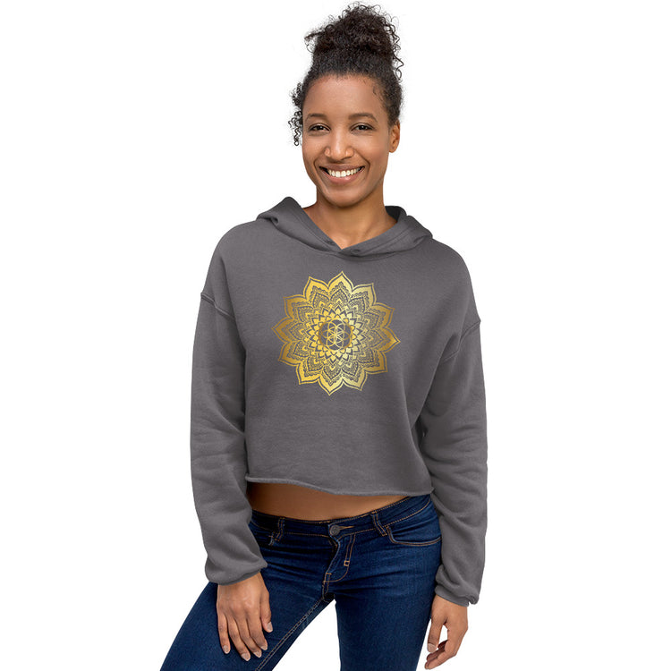 Crop Hoodie Gold Mandala